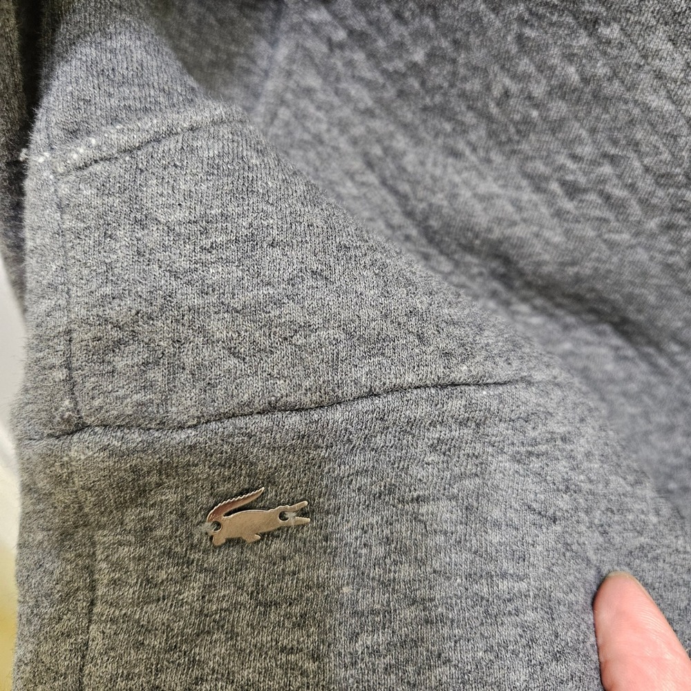 Lacoste Quilted Gray Sweatshirt Women's EU sz 40 (US Medium) Long Sleeve Pockets - Picture 4 of 12